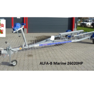 ALFA-B Marine 26020HP.A(párnafás) és ALFA Marine 26020HG.A(görgős) egytengelyes,fékes csónakszállító analóg világítással